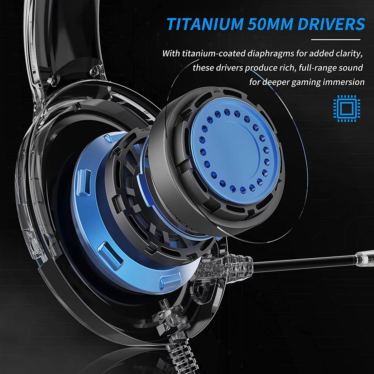 Blue Wired Headset with Mic V50933