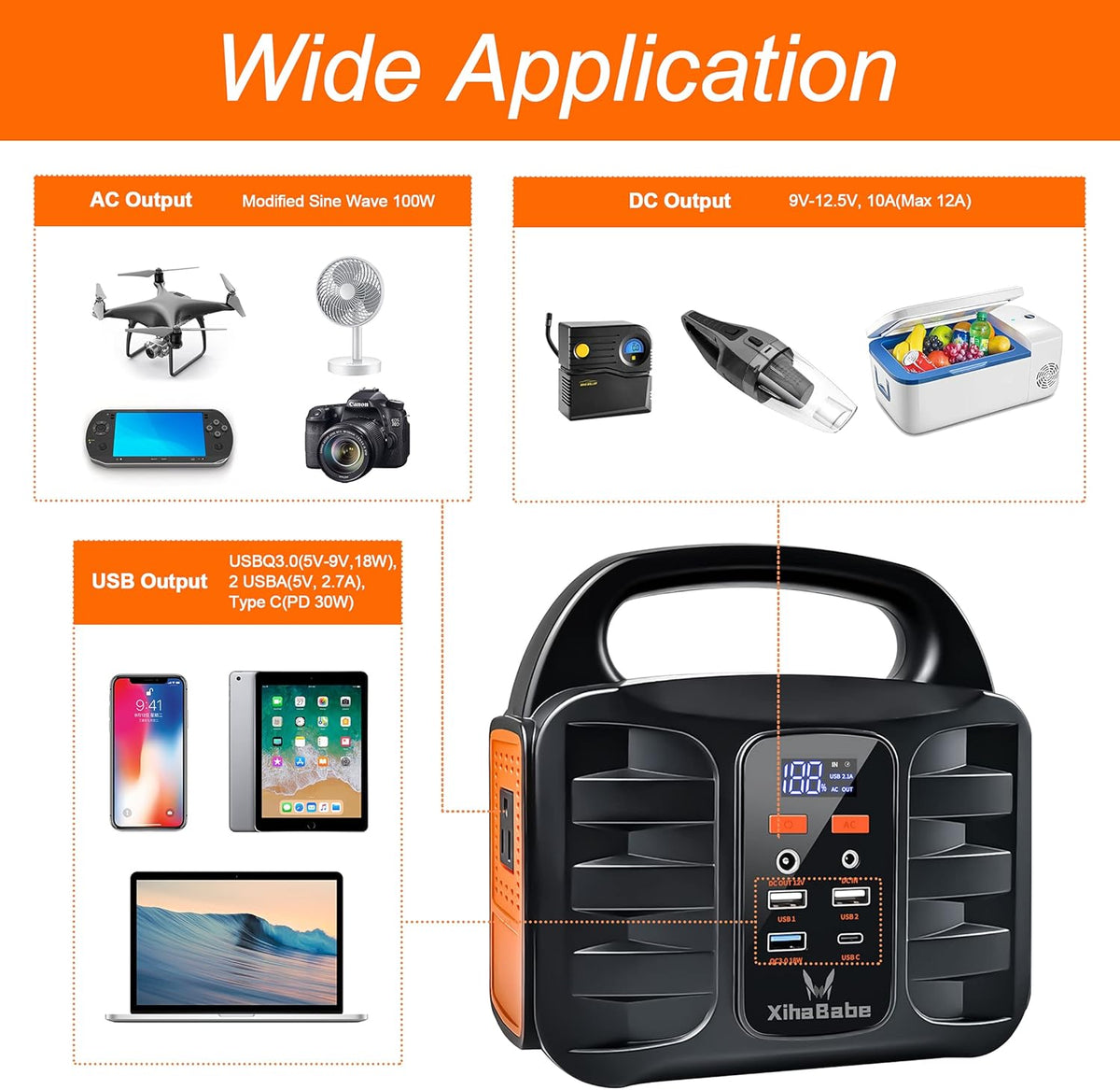 Portable Power Station 155Wh 110V/100W AC Outlet Lithium Battery X436393