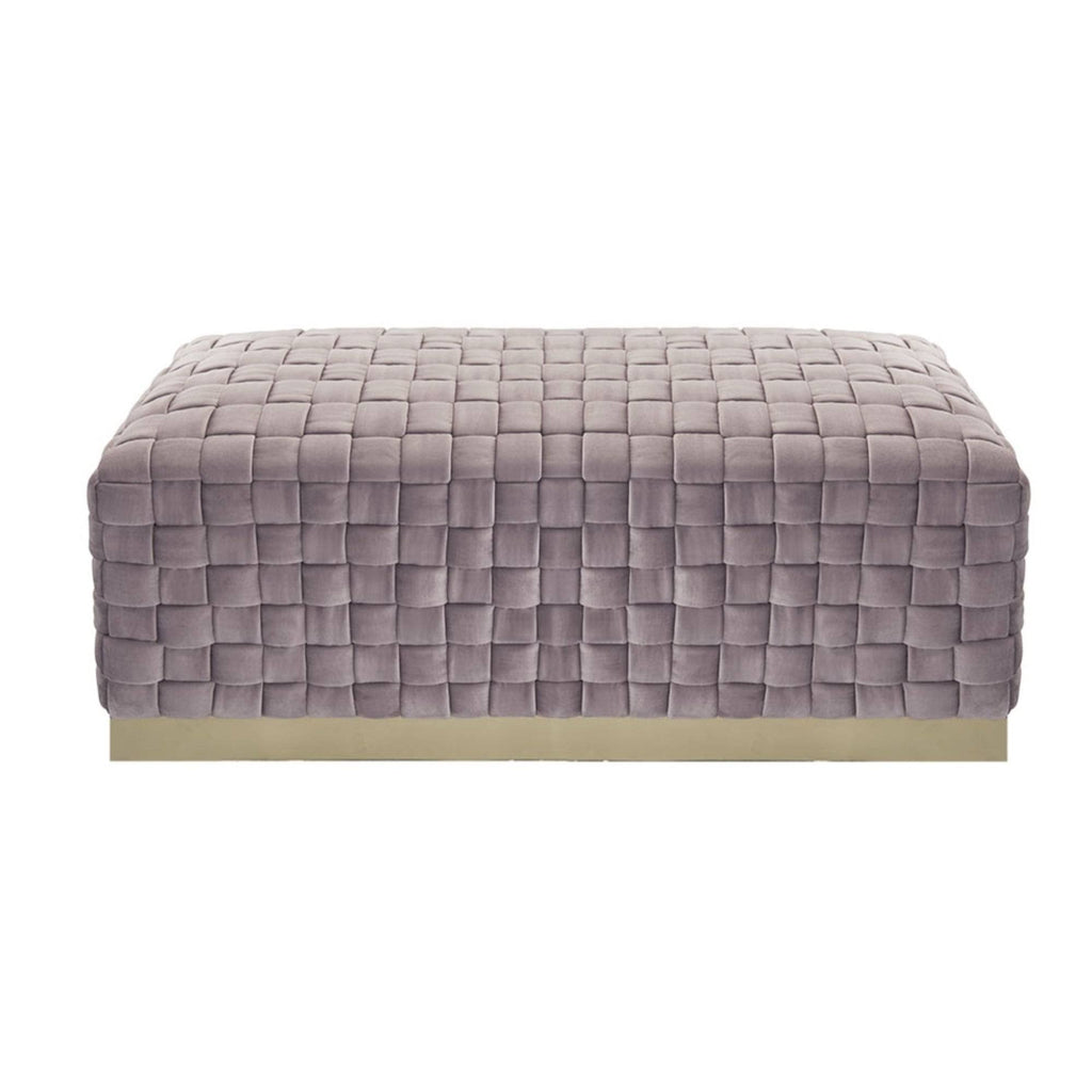 Lilac Gold Velvet Bench with Stainless Steel Base F53804