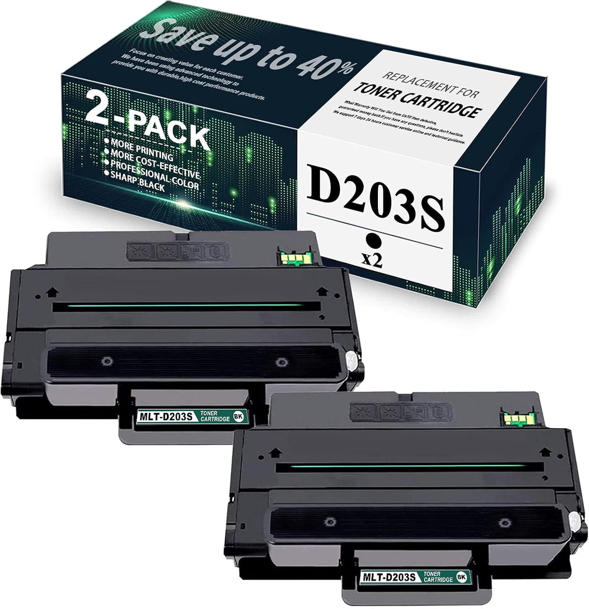 2 Pack Black Toner Cartridge Y1021