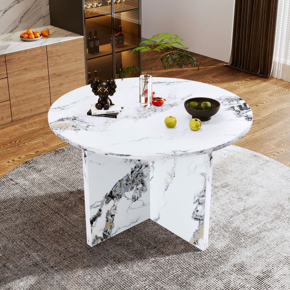 47 Inch Faux Marble Round Dining Table R974