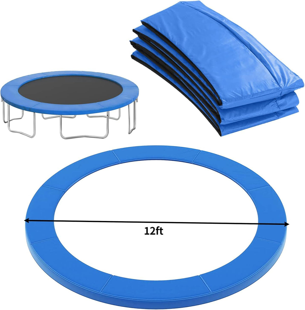 12FT Blue Trampoline Frame Pad Safety Spring Cover E194