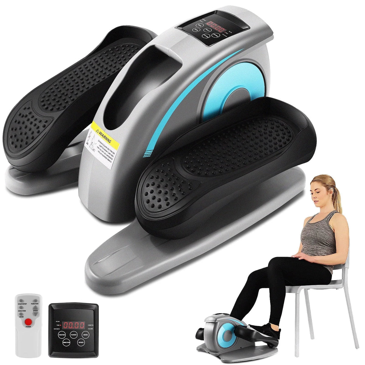 Under Desk Elliptical Pedal Exerciser with Remote & Data Monitor L91560