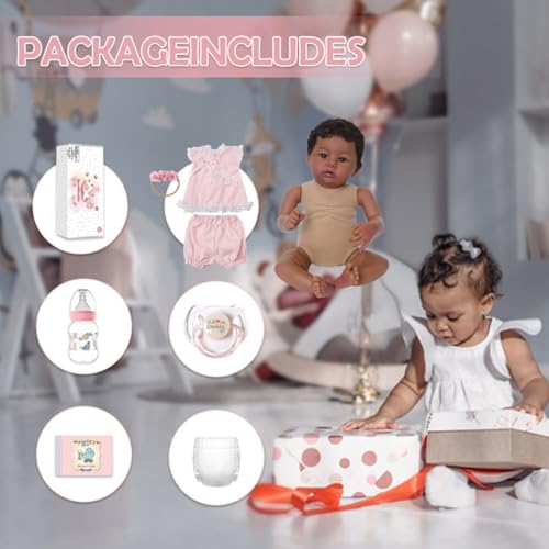 18-Inch Realistic Lifelike African American Handmade Doll A5949