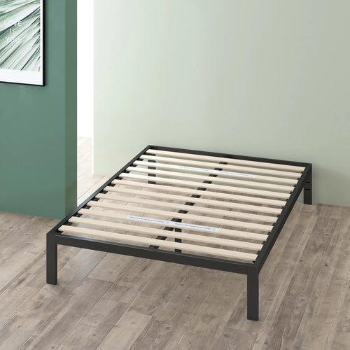 14" Black Metal Platform Bed Frame, Queen J3230