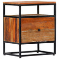 Bedside Cabinet Solid Reclaimed Wood and Steel W98083