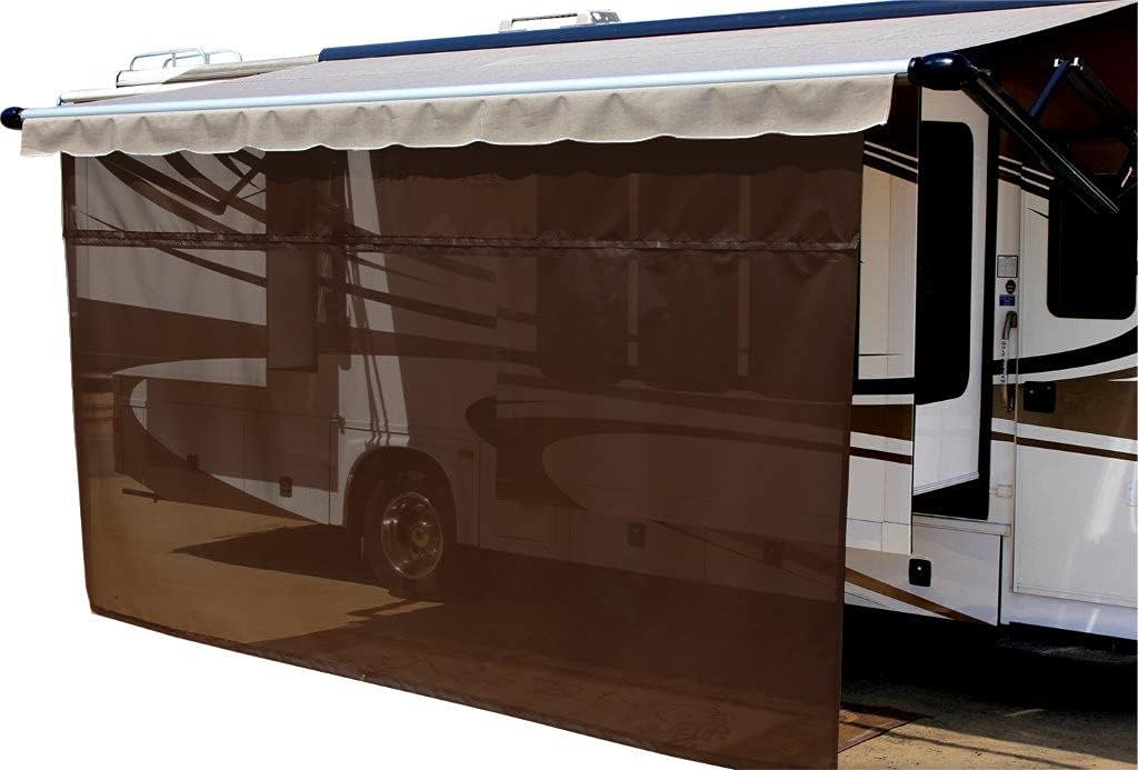 RV Awning Sunscreen 85% Solar Mesh (13' x 10', Black) T522