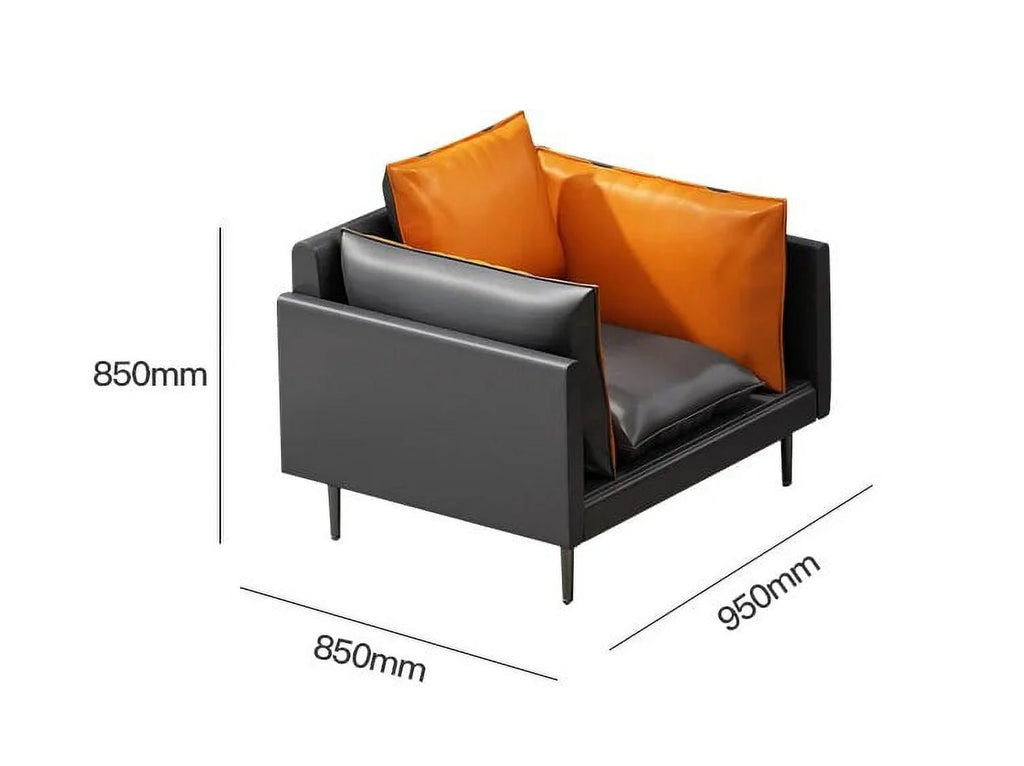 Leather Office Sofa Three Person Tea Table Combination Suit R29995