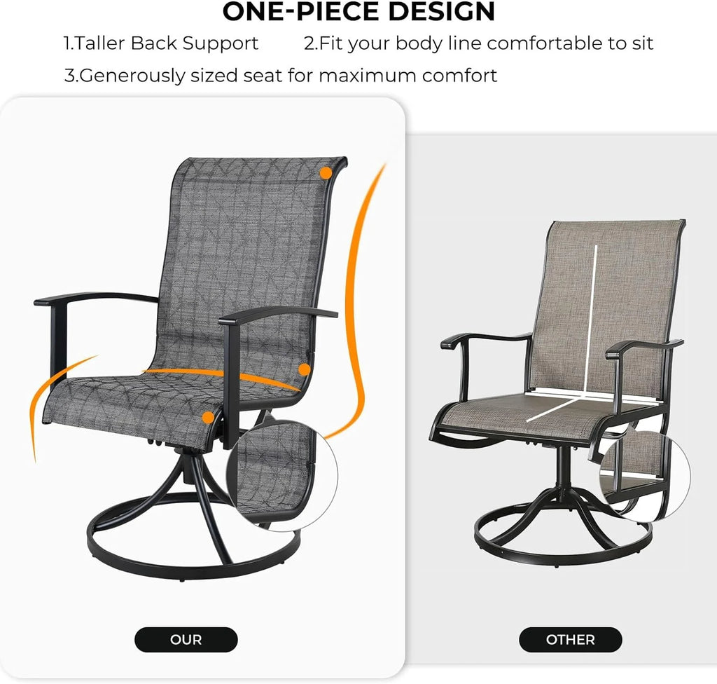 Outdoor Swivel Rocking Chairs Set of 2 Metal Frame A837