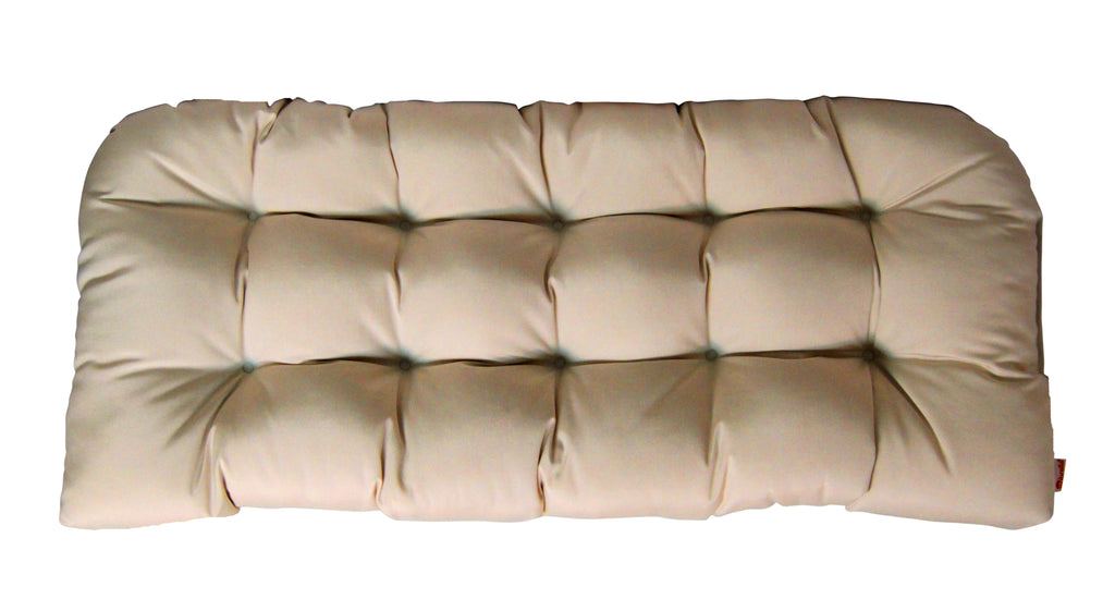 Antique Beige Tufted Wicker Loveseat Cushion K1532