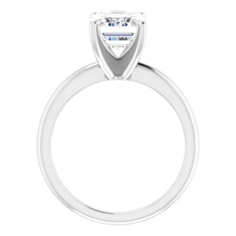 2.97Ct Platinum Lab Grown Emerald Cut Diamond Engagement Ring X25508