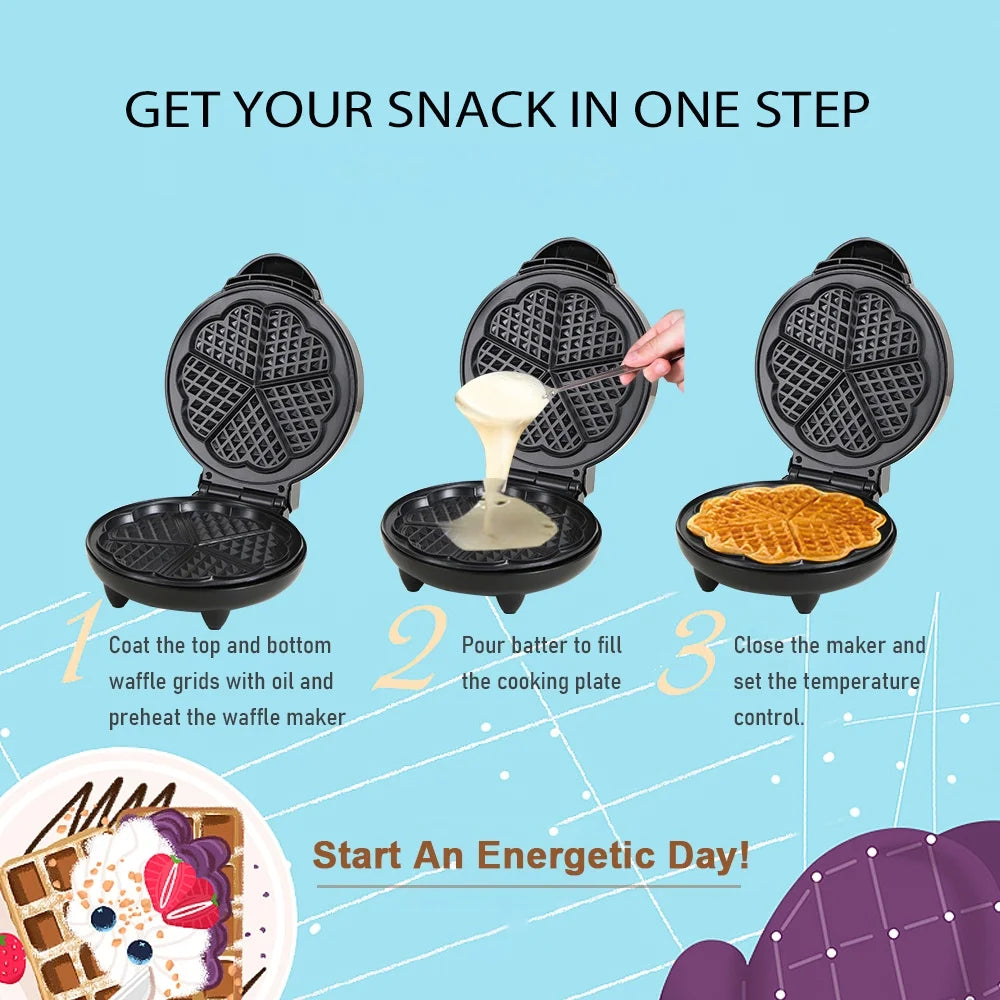 1000W Heart-Shaped Waffle Maker Z878824