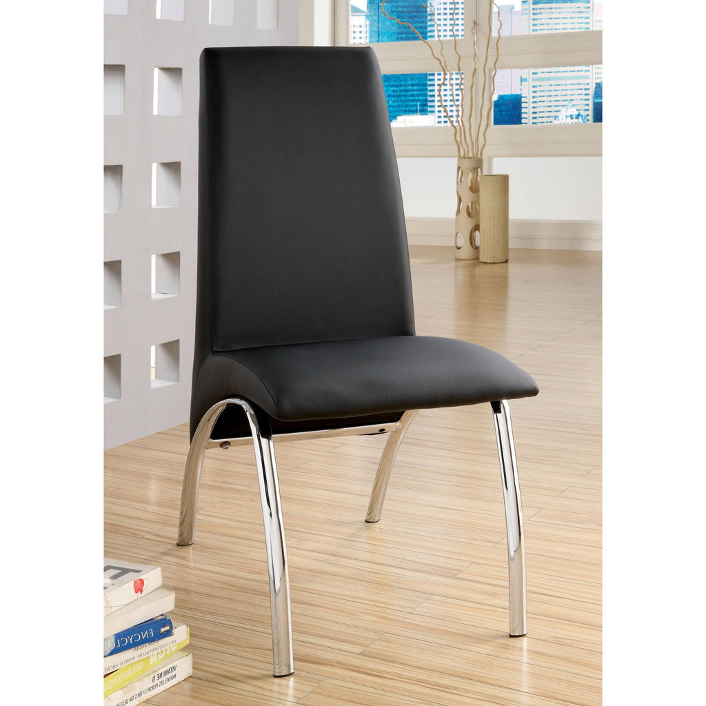 Black Faux Leather Arched Dining Chair (Set of 2) O7294