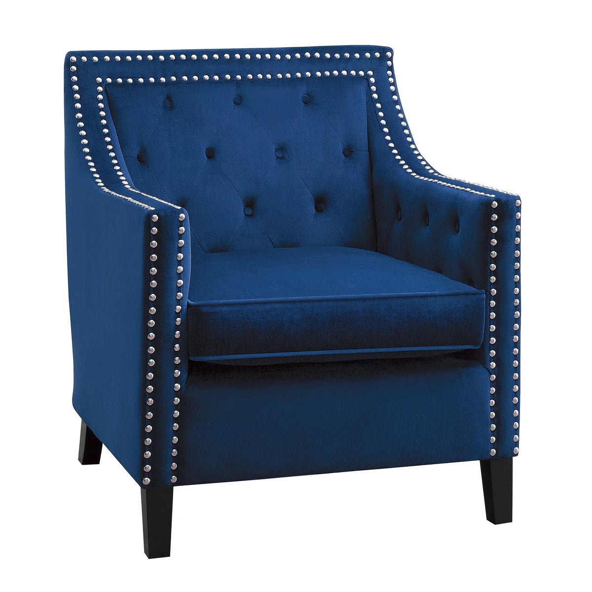 Navy Blue Velvet Upholstered Accent Chair O6916