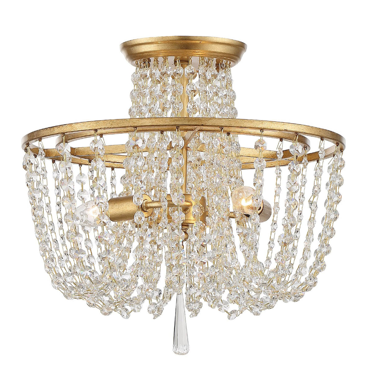 Antique Gold 3 Light Ceiling Mount H2013