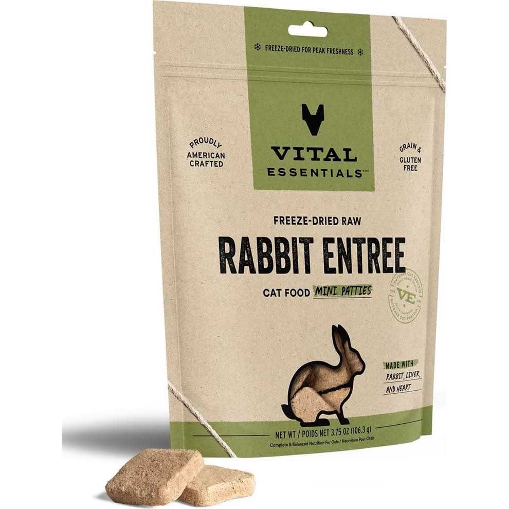 Freeze Dried Raw Rabbit Cat Food Mini Patties T652