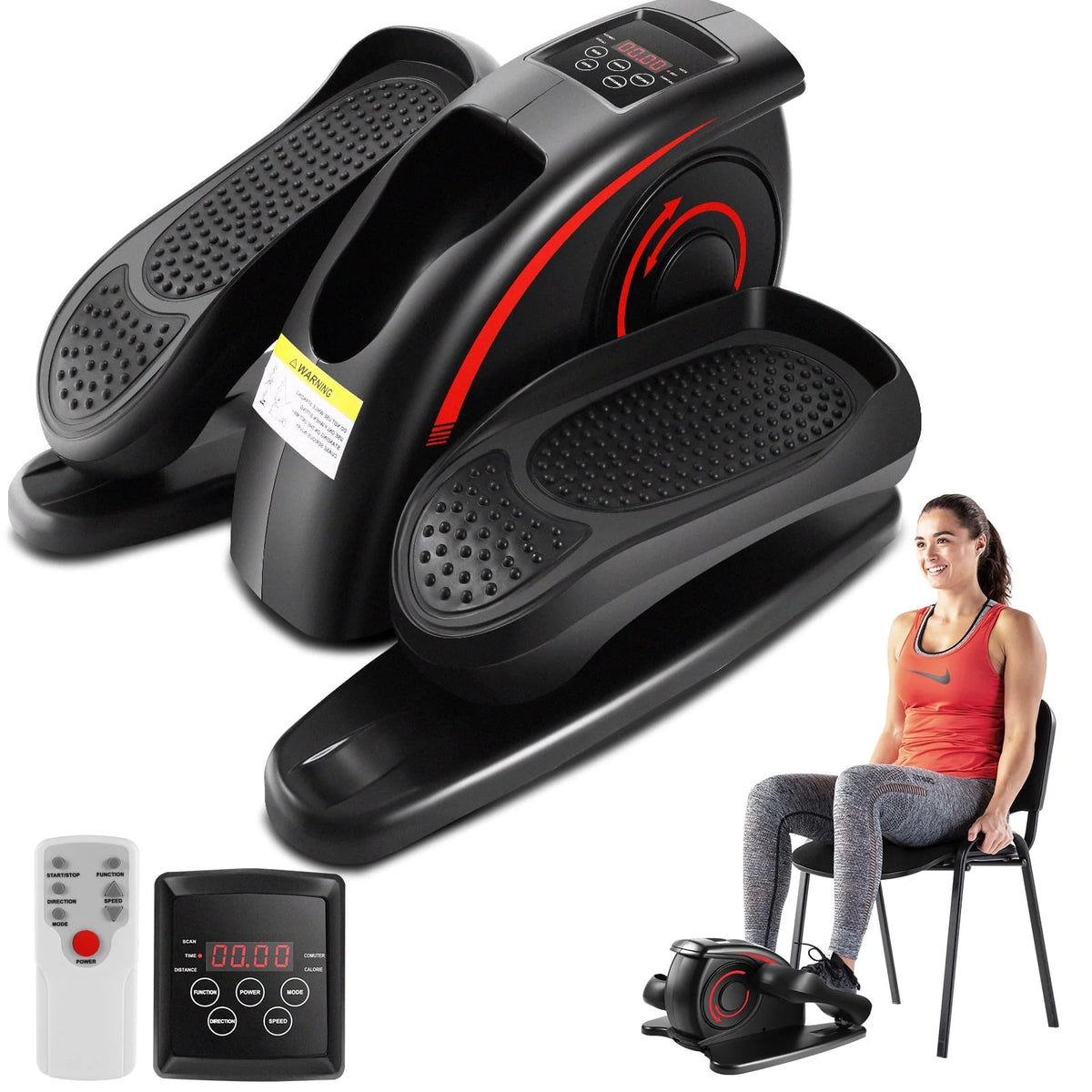 Under Desk Elliptical Pedal Exerciser with Remote & Data Monitor L91560