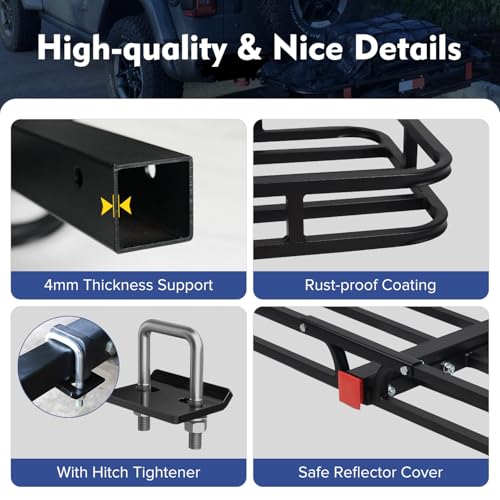 53" x 19" x 5" 500 Lbs Hitch Cargo Carrier with Net X303632