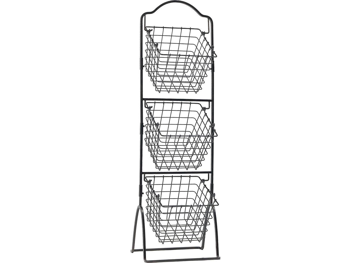 3-Tier Metal Market Basket Antique Black R533012