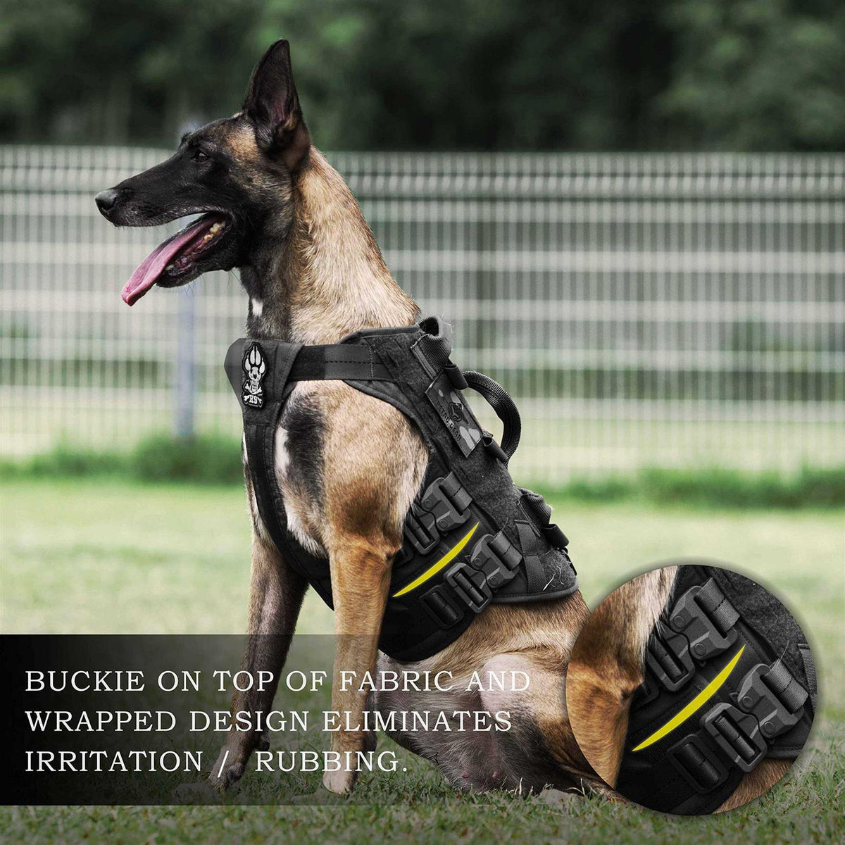Tactical Dog Harness Adjustable Padded MOLLE Vest B701279