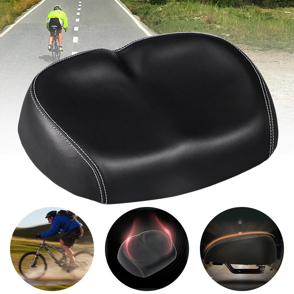 Black Sport Extra Wide Bicycle Seat Cushion I178251