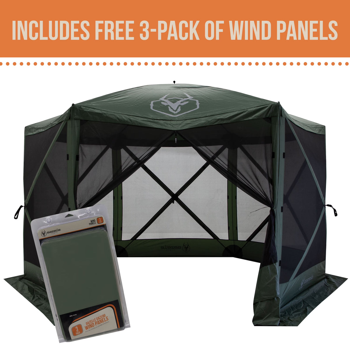 6-Sided Pop-Up Hub Screen Tent Alpine Green O78264