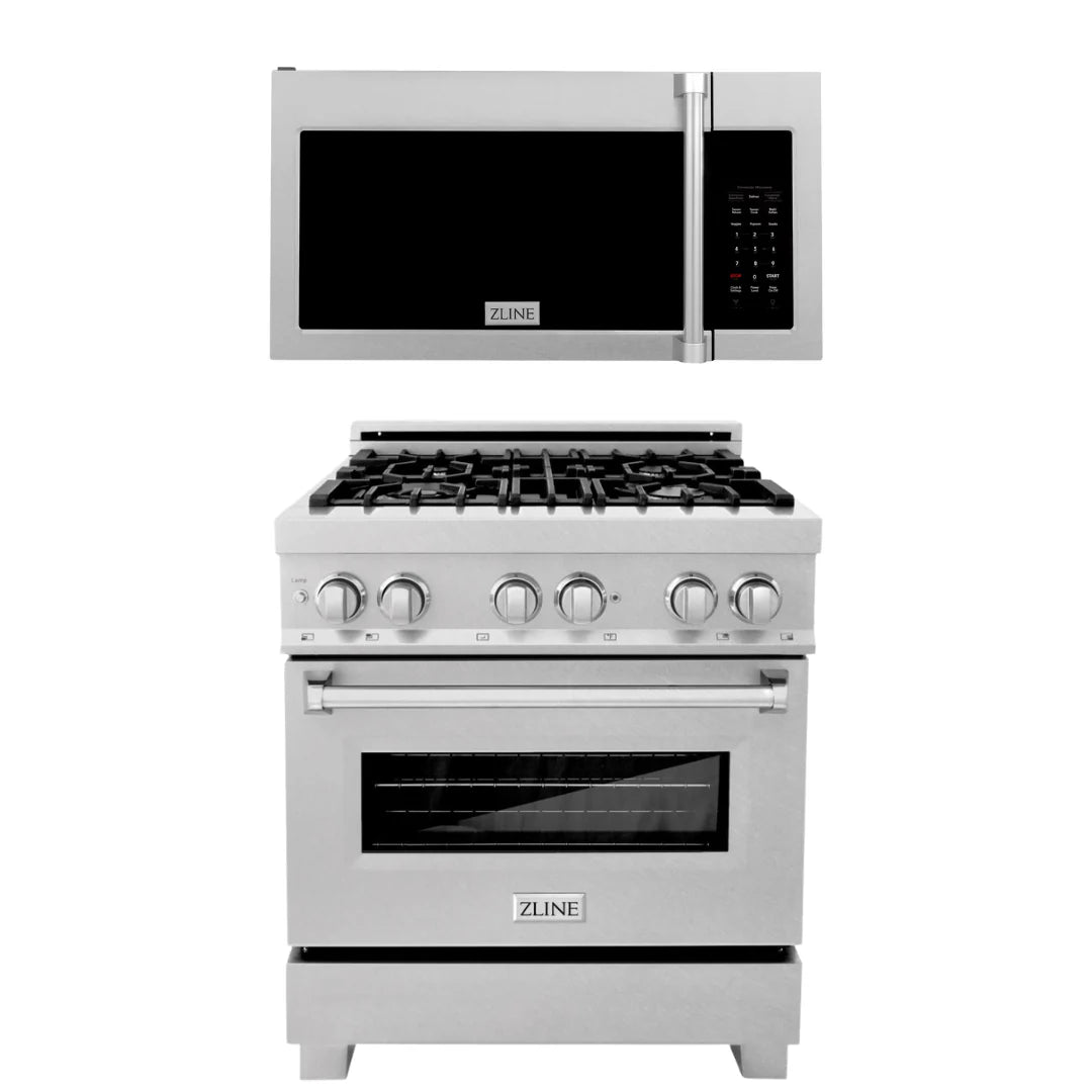 30 In. Gas Range and Over the Range Microwave in Stainless Steel N3205