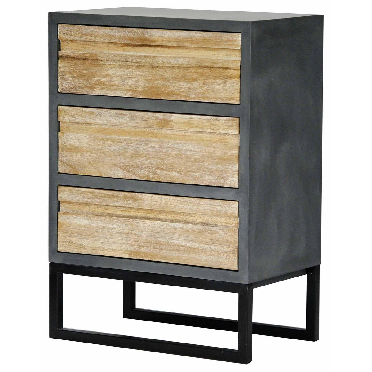 Gray Iron Accent Cabinet with 3 Wood Drawers Y863767