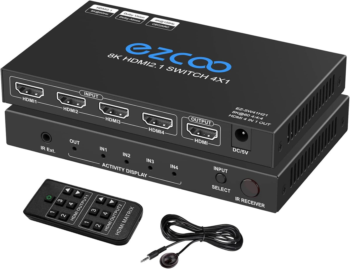 HDMI Matrix 4x2 4K 60Hz HDR 10 EDID Switch J5406
