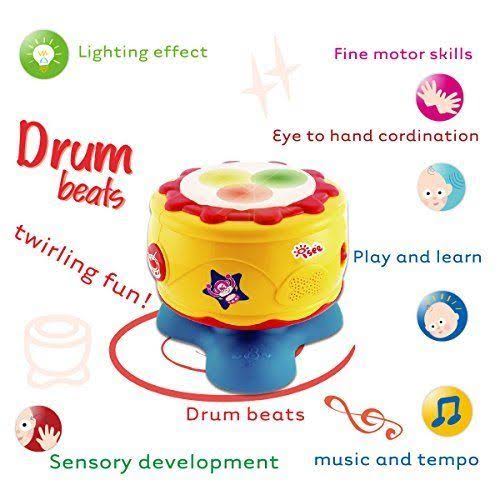 Infant Baby Bongo Drum Musical Toy with Lights Sounds X5538