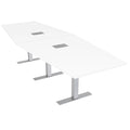 10 Person Modular Hexagon Conference Room Table Metal T Bases F745110