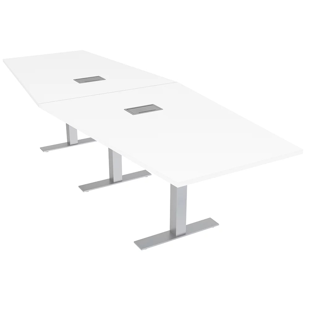 10 Person Modular Hexagon Conference Room Table Metal T Bases F745110