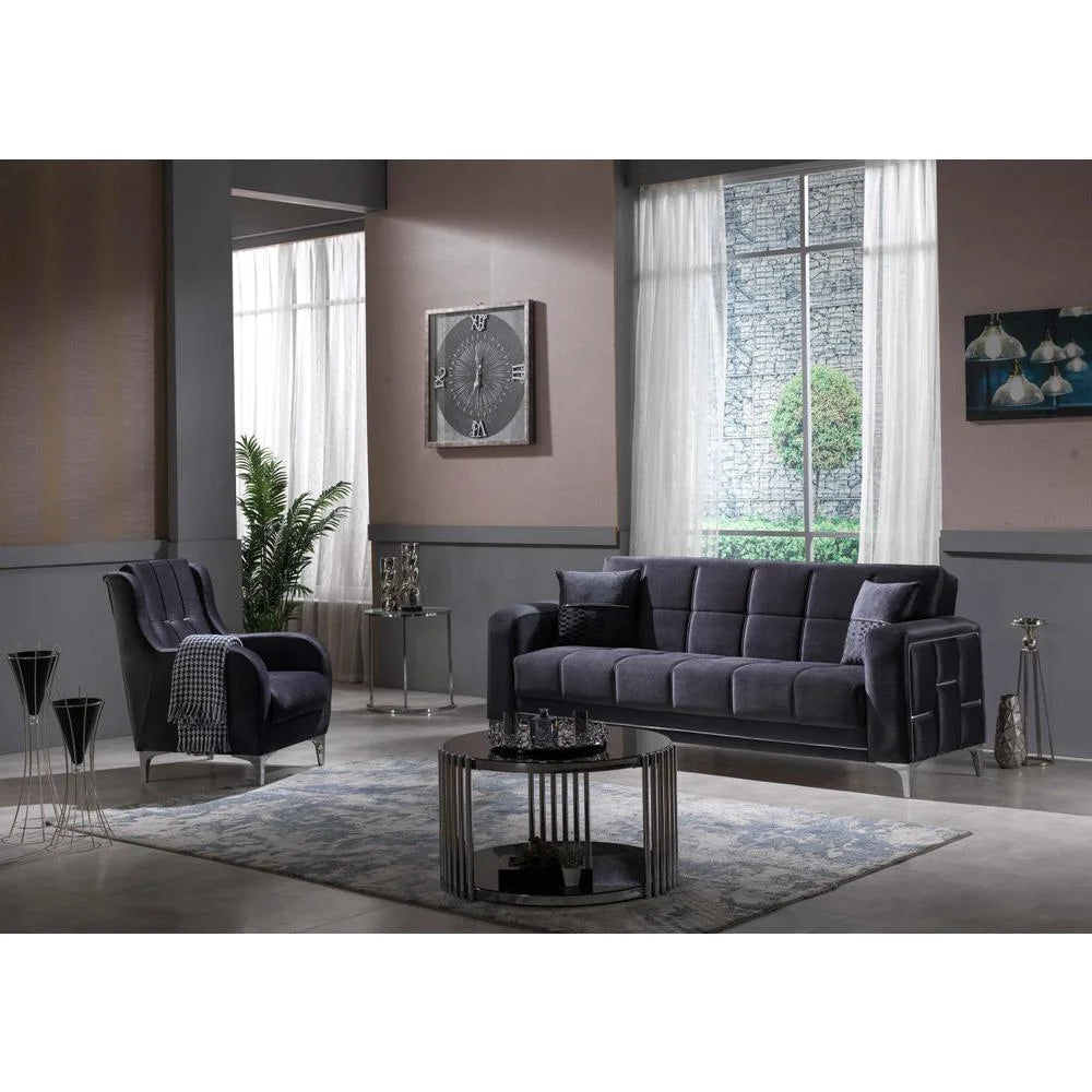 Anthracite Convertible Sleeper Loveseat K704