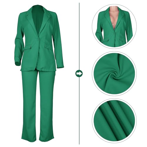Women's 2 Piece Pant Suit Blazer and Slim Fit Pants Set Q55851