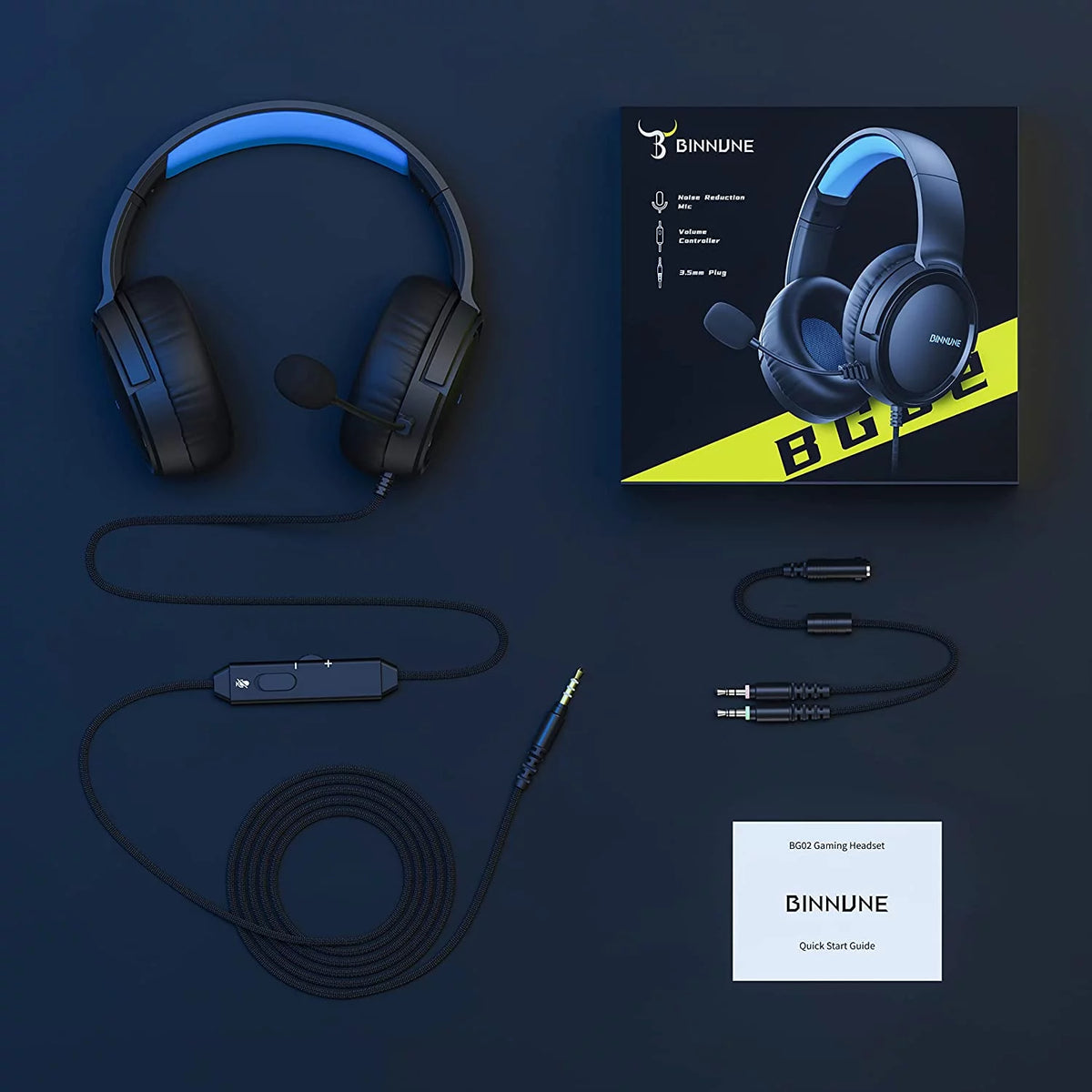 Blue Wired Headset with Mic V50933