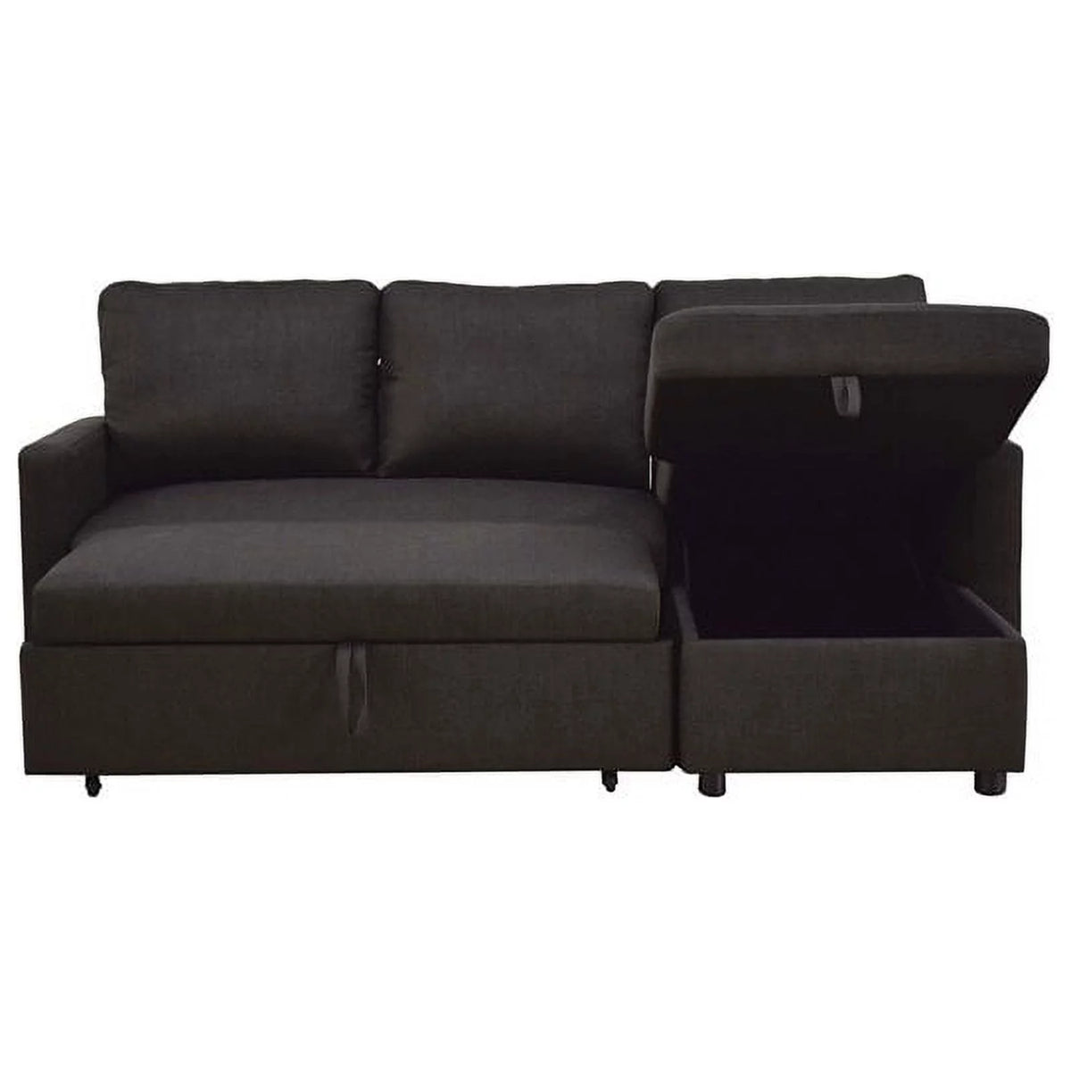 Charcoal Linen Sleeper Sectional Sofa X9383