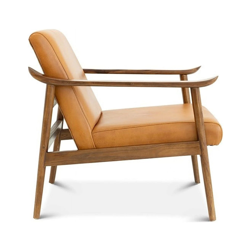 Mid-Century Modern Tight Back Leather Lounge Chair I35715