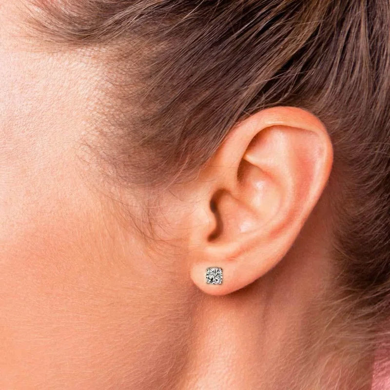 18K White Gold Stud Earrings N5691