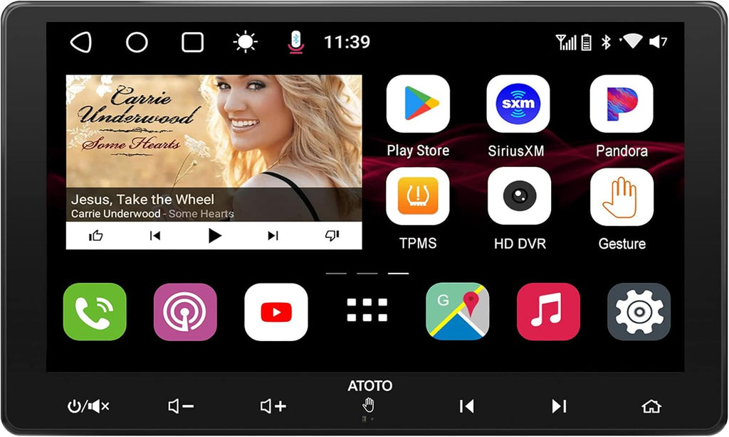 10 inch Double-DIN Android Car Stereo with Wireless CarPlay Q130394