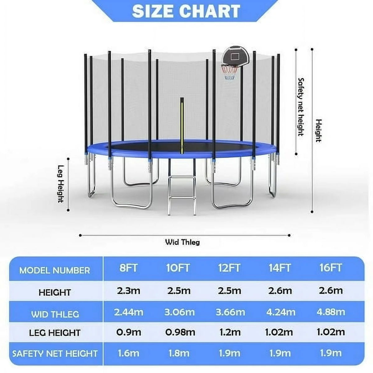 10FT Trampoline with Safety Enclosure Net I7756