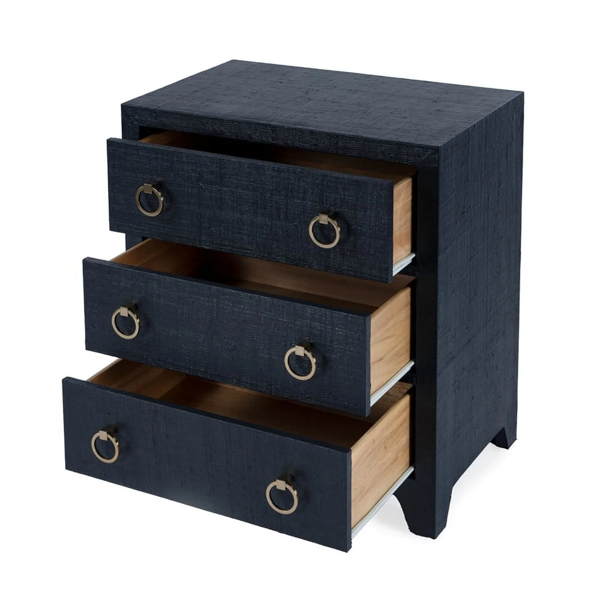 Navy Blue 3 Drawer Wooden Chest W74326