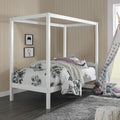 Wood Twin Size Canopy Bed E9114