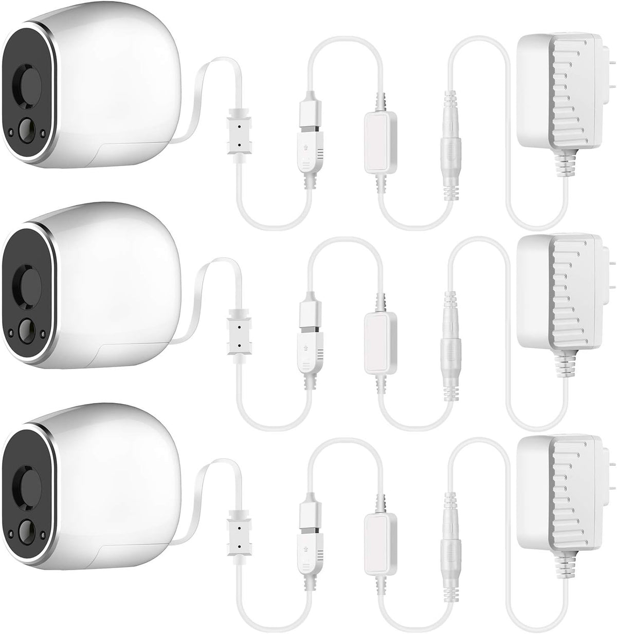 White Weatherproof Outdoor Power Adapter with 20 ft Power Cable W571492