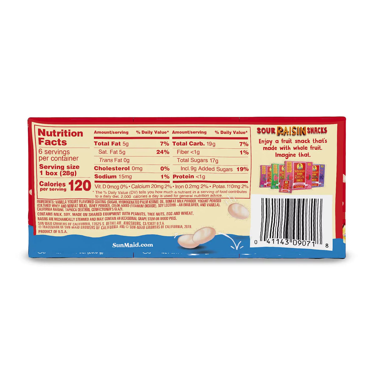 Vanilla Yogurt Raisins, 1-Ounce (6 Count, Pack - 3) L227