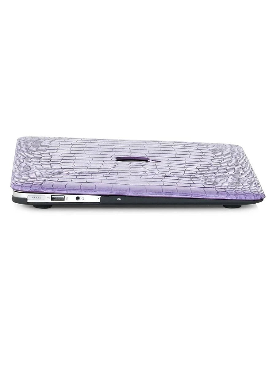 Lavender Faux Crocodile MacBook Case Q98489