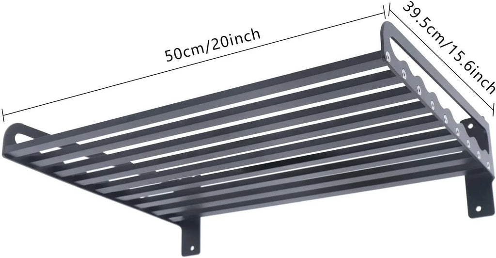 Black Wall Mounted Microwave Oven Bracket Storage Rack Aluminum T60541