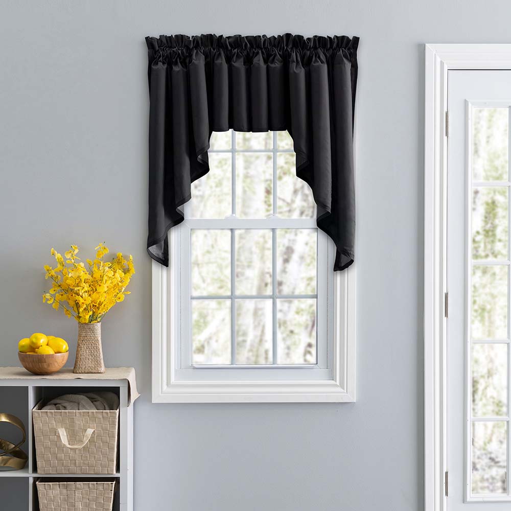Black Fabric Lined Swag Set 126"x63" I52057