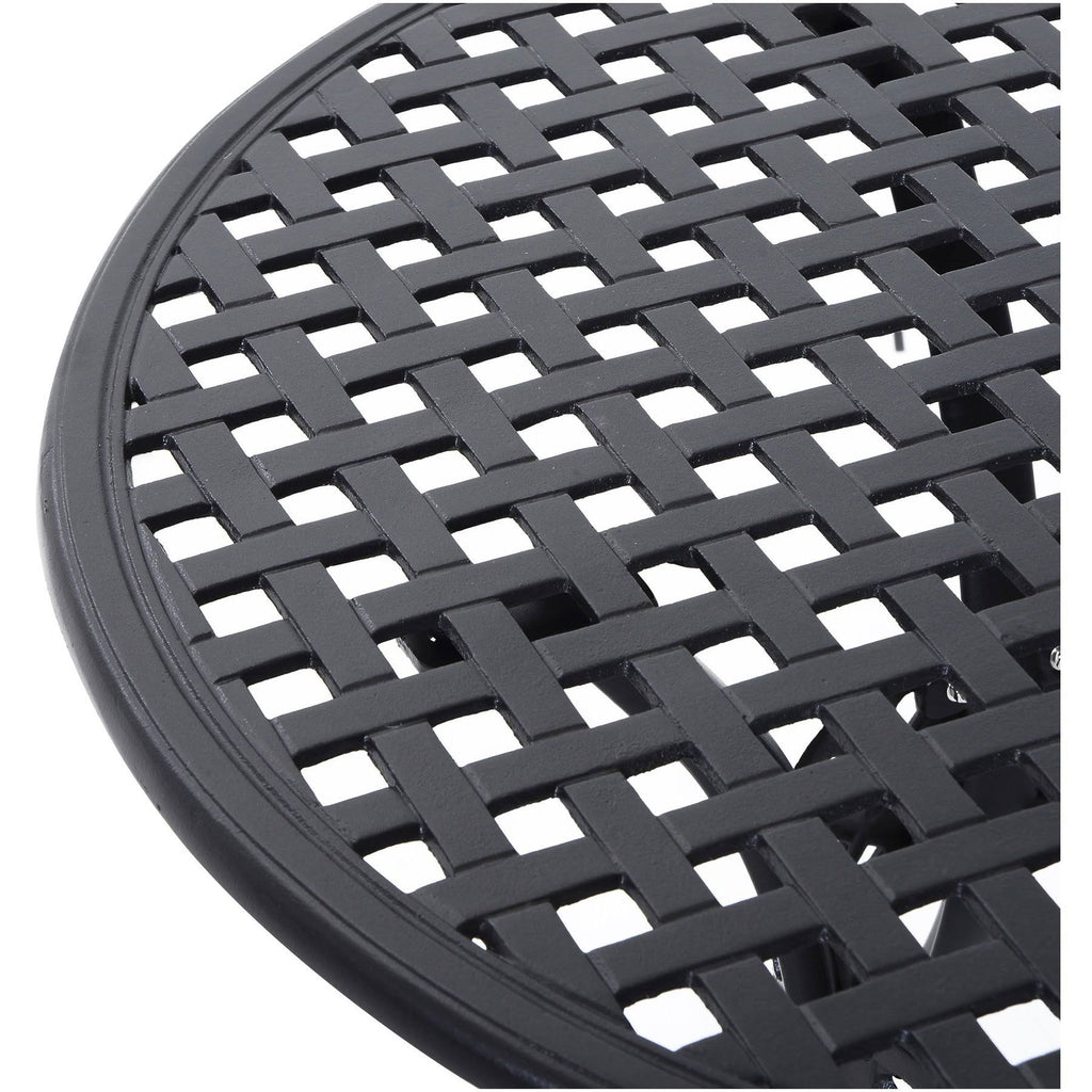 Black Round Cast Aluminum Outdoor Dining Table Z418
