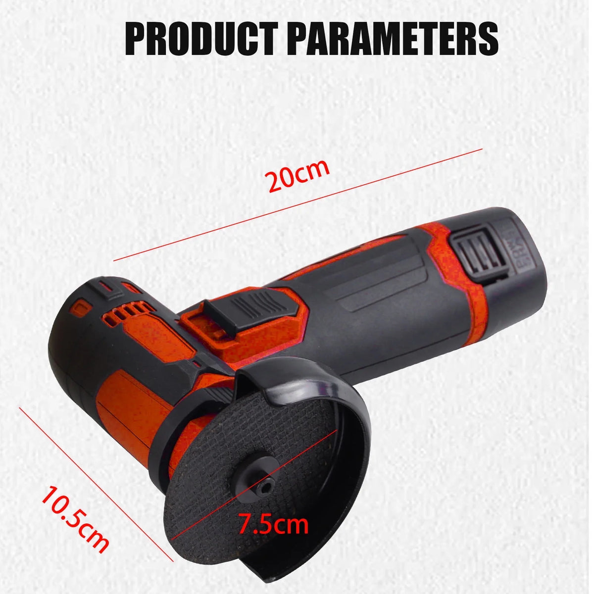 12V Cordless Angle Grinder Kit 3 Inch 19500 rpm with 2 1300mAh Lithium-Ion Battery W697