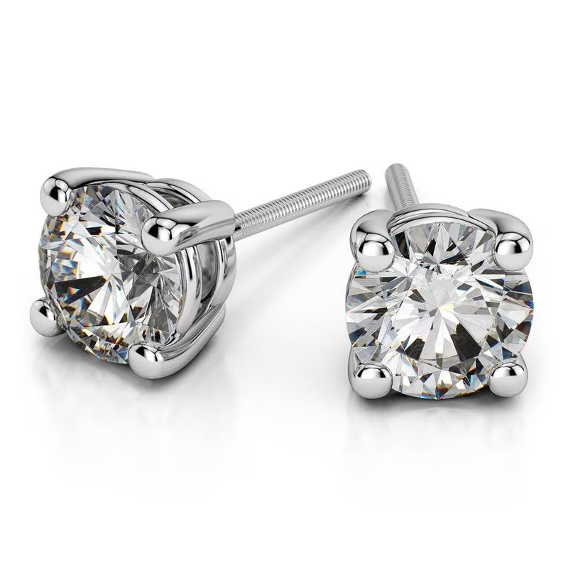 18K White Gold Stud Earrings N5691